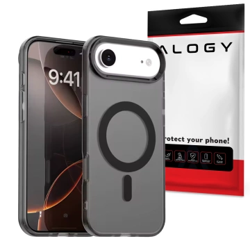 Hülle für Apple iPhone 16 Pro Max Alogy MagSafe Hybrid Matte Case Matte Cover mit Linsenschutz Schwarz