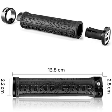 Gripy, gripy na bicykel, ergonomické gripy na riadidlá na bicykel Rockbros 2018-14ABK Black [2 ks]