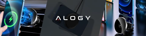 2-in-1-Autohalterung mit Alogy Airvent MagSafe QI Charger, induktives Ladegerät für MagSafe 15 W für Kühlergrill Schwarz
