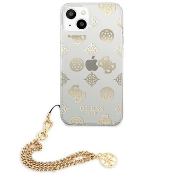 Guess GUHCP13SKSPEGO iPhone 13 mini 5,4" złoty/gold Hardcase Peony Chain Collection