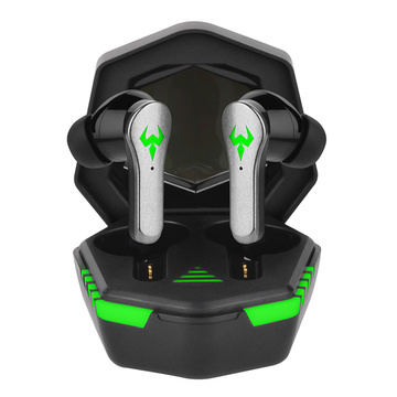 Alogy TWS 9D EarPhones Bluetooth 5.2 Kabellose Kopfhörer mit Dockingstation und Mikrofon PowerBank für Gamer Schwarz