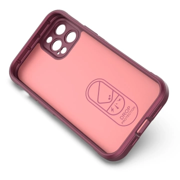 Pouzdro Magic Shield Case pro iPhone 12 Pro s elastickým pancéřovaným rukávem vínové barvy