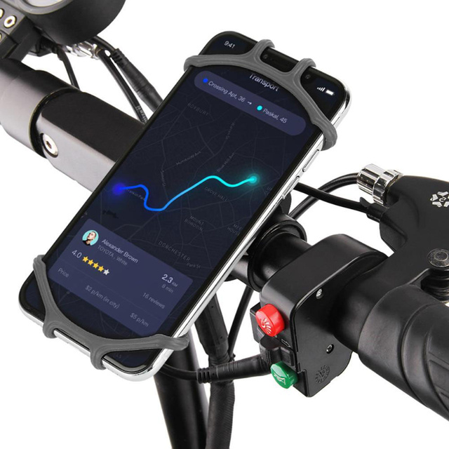 Велосипедний тримач Alogy Spider TPU Bike Phone Holder Силіконовий гнучкий для велосипедного моторолера квадроцикла Чорний