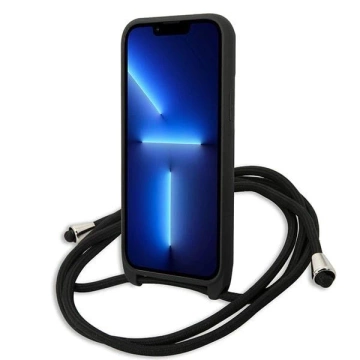 Etui Karl Lagerfeld KLHCP13XCMNIPK für iPhone 13 Pro Max 6,7" Hardcase Leder Monogram Patch und Cord Iconik