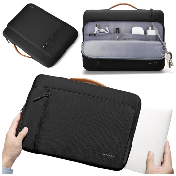 Bange waterproof laptop bag for up to 14" travel 34x26x3.5 cm for work, plane, men's, women's with handle Black