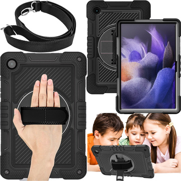 Case for Samsung Galaxy Tab A9 Plus 2023 11" X210/X215/X216 armored cover with strap Alogy Case black