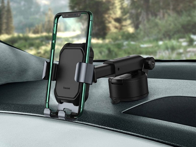 Baseus Tank gravitational phone holder for the glass board Black