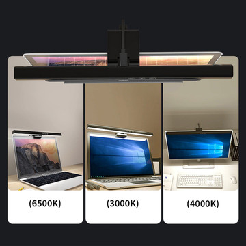 Lamp LED desk lamp above the monitor, computer, LCD screen adjustable black strip