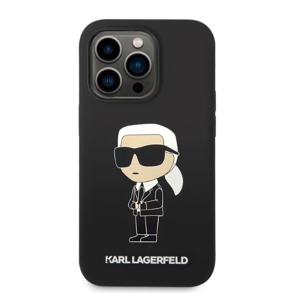 Etui Karl Lagerfeld KLHMP14XSNIKBCK na iPhone 14 Pro Max 6,7" pevné puzdro Silikónové Ikonik Magsafe czarny/black