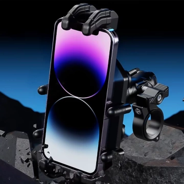 Držák telefonu na řídítka motocyklu KEWIG M26-C1 s protiskluzovým systémem pro motorku, čtyřkolku, skútr, černý
