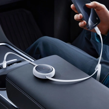 Baseus Free2Draw CB000084 zaťahovací USB-C - Lightning / USB-C / micro USB kábel 100W 1,1m - biely