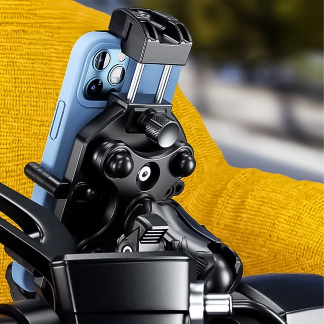 KEWIG M26-C1 Motorcycle Bike Handlebar Phone Holder with Anti-Shock System for Motorbike, Quad, Scooter, Black