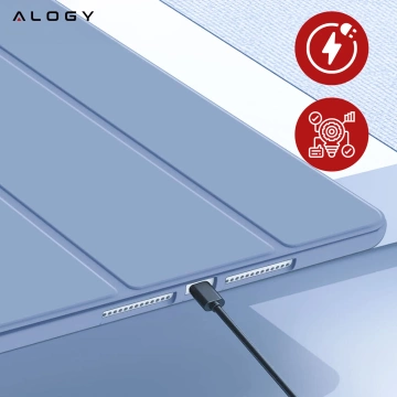 Чохол для Apple iPad 10.2 9 Gen 8/7 2021/2020/2019 Smart Pencil Case Alogy TPU Tablet Cover Blue Glass