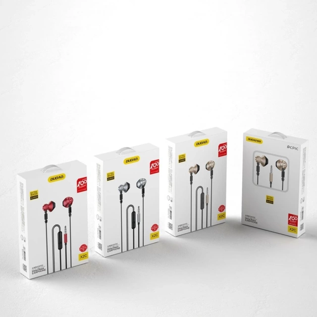 Dudao metal wired in-ear headphones 3.5 mm mini jack gray (X2C-Grey)