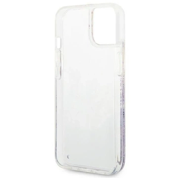 Etui Guess GUHCP14MLFLSU do Apple iPhone 14 Plus 6,7" fioletowy/fialové pevné puzdro Flower Liquid Glitter
