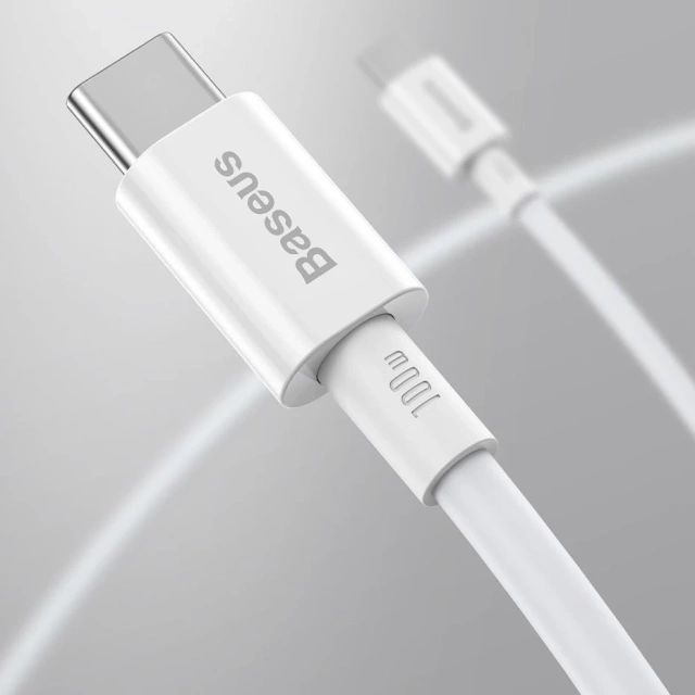 Baseus Superior kabel USB Type C - USB Type C kabel rychlé nabíjení Quick Charge / Power Delivery / FCP 100W 5A 20V 1m bílý (CATYS-B02)