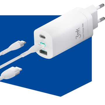 Nástěnná nabíječka 3mk Hyper Charger 65W 2x USB-C Typ C USB QC PD 65W Bílá
