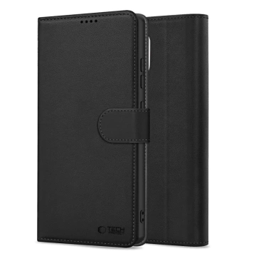 Samsung Galaxy S25 Edge Tech-Protect Wallet Schwarze Schutzhülle