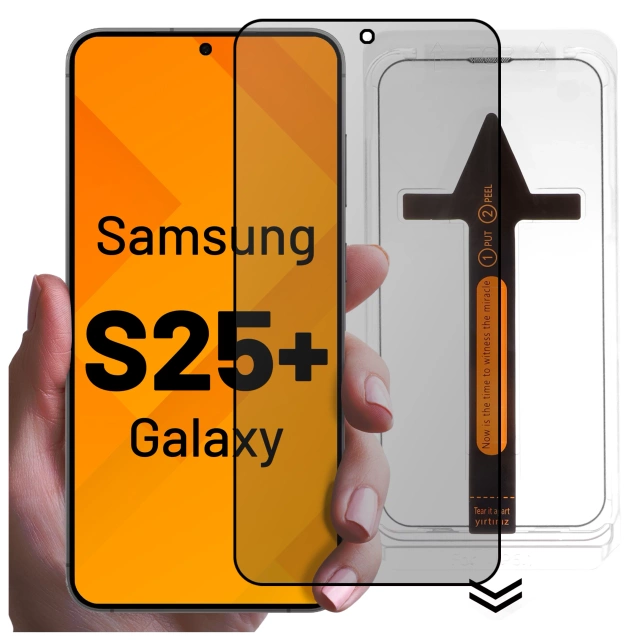 Szkło hartowane Prywatyzujące do Samsung Galaxy S25 Plus ochronne szkiełko na ekran 9H Alogy Privacy EasyShield™️ z ramką montażową