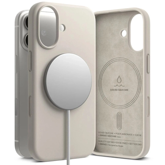 Etui do iPhone 17 Ringke Silicone Magnetic MagSafe Beżowe