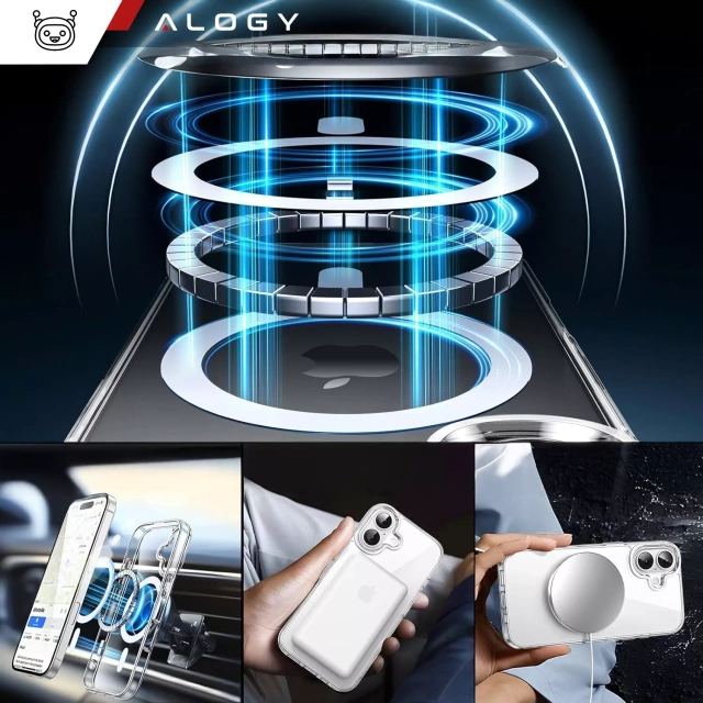 Чохол для Apple iPhone 16 Plus Alogy Anti-Shock Hybrid Case for MagSafe Transparent