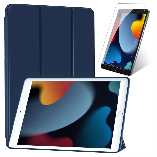 Pouzdro pro Apple iPad 10.2 9 Gen 8/7 2021/2020/2019 Smart Pencil Case Alogy TPU Kryt na tablet Navy Blue Glass