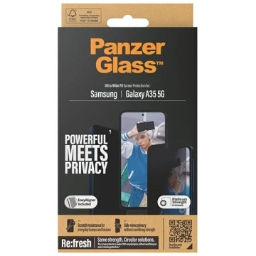 Загартоване скло для Samsung Galaxy A35 5G PanzerGlass Ultra-Wide Fit Privacy EasyAligner