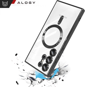 Pouzdro MagSafe pro Apple iPhone 16 Pro Max Alogy Glamour Pouzdro luxusního prstenu zlaté-průhledné