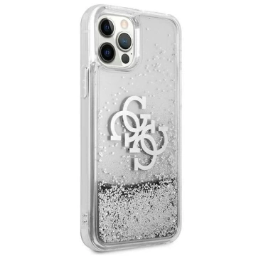 Guess GUHCP12LLG4GSI iPhone 12 Pro Max 6,7" srebrný/strieborný pevný obal 4G Big Liquid Glitter