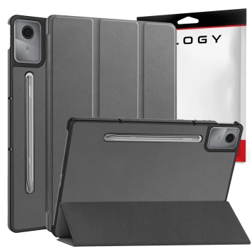Etui do Lenovo IdeaTab Pro / Pro MT 12.7" TB-373, Ochronne z Klapką i Miejscem na Rysik, Składana Okładka Bumper, Alogy BookGuard™ – Szare