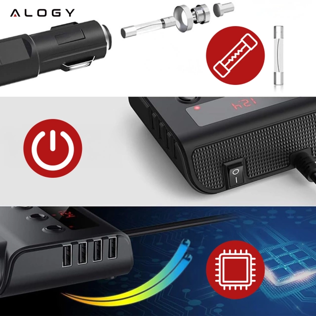 Rozbočovač adaptéra do auta Alogy HUB pre zapaľovač 12V-24V