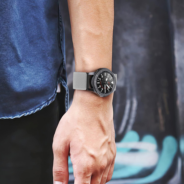 Гнучкий ремінець, універсальний нейлоновий ремінець Alogy Nylon Smartwatch 22 мм, сірий