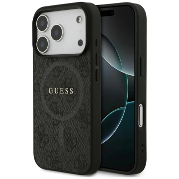 Etui do iPhone 17 Pro Guess 4G Ring Classic Logo MagSafe Black