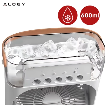 Schreibtischventilator, Standventilator, kleiner Umwälzventilator mit Clip, kabelloser Handventilator, 500 mAh, USB-C, Alogy White