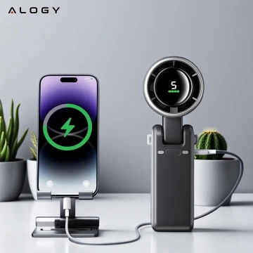Stolný ventilátor stojaci ventilátor malé obehové čerpadlo s klipom bezdrôtové ručné 500mAh USB-C Alogy White