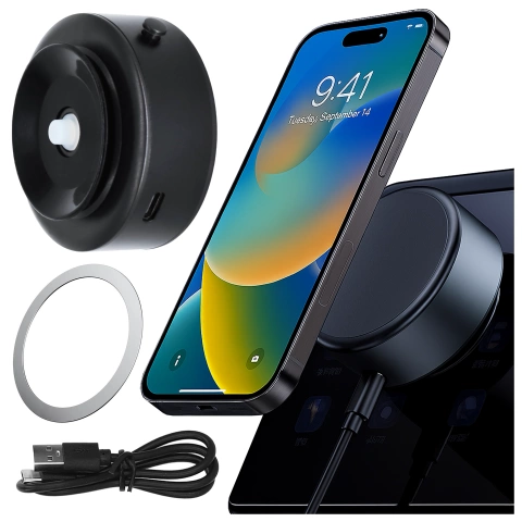Magnetický držiak na telefón do auta pre Magsafe s vákuovou prísavkou, otočný o 360°, na čelné sklo/obrazovku/displej/zrkadlá/iPhone
