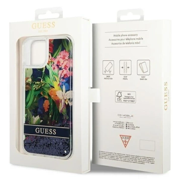 Etui Guess GUHCP14MLFLSB для Apple iPhone 14 Plus 6,7" niebieski/синій твердий чохол Flower Liquid Glitter