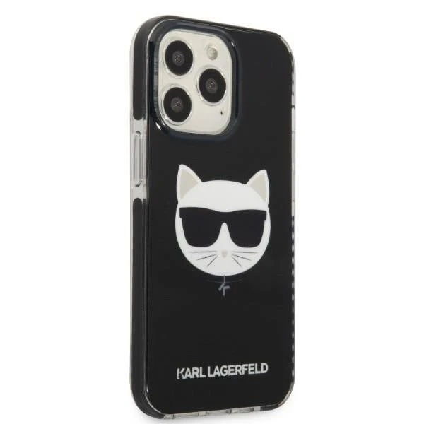 Karl Lagerfeld KLHCP13LTPECK protective phone case for Apple iPhone 13 Pro / 13 6.1" hardcase black/black Choupette Head