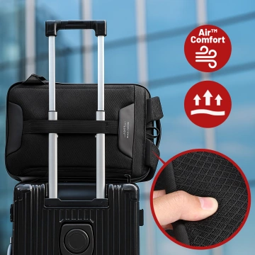 Mark Ryden 17,3"-Laptop-Rucksack, USB-Ladefunktion, wasserdicht, geräumig und praktisch, 180°-Öffnung, Diebstahlsicherung mit TSA-Schloss und Koffergurt, 46 x 31 x 9 cm – Schwarz