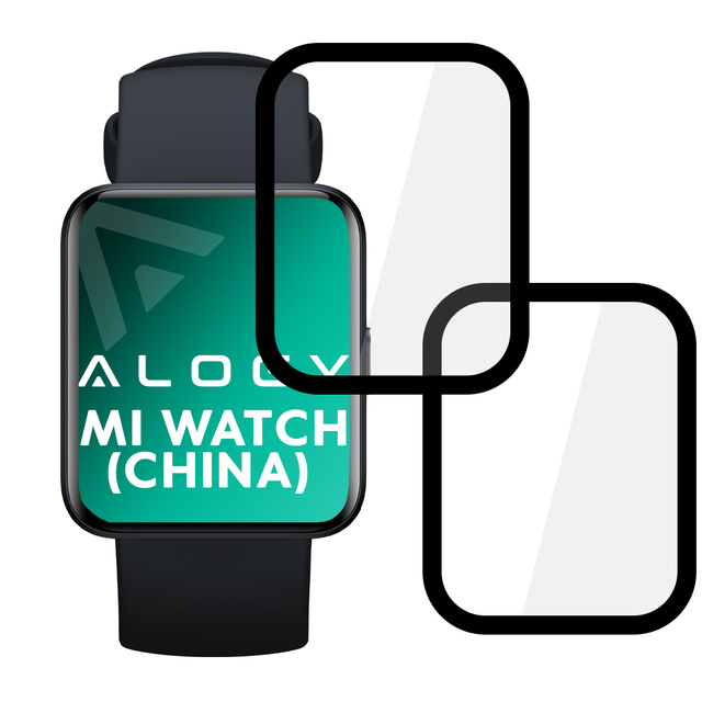 2x Alogy Full Glue 3D flexibilné sklo pre Xiaomi Mi Watch (Čínska verzia) čierne