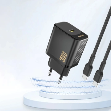Dudao A27P Black USB-C 30W GaN Wall Charger | Compact and Efficient