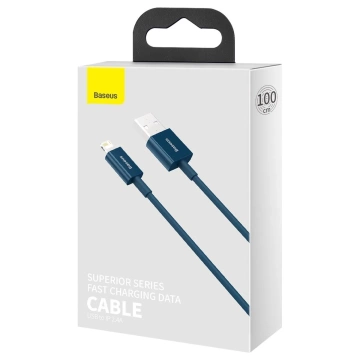 Kabel USB do Lightning Baseus Superior Series, 2,4A, 1m (niebieski)
