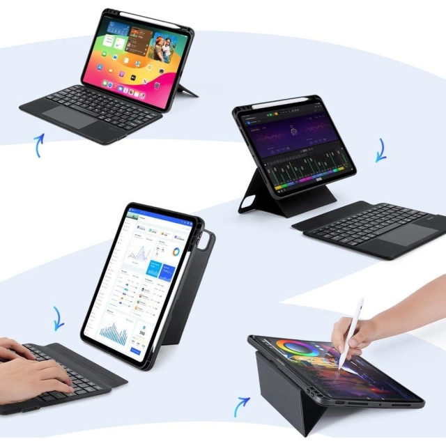 Schutzhülle mit Bluetooth-Tastatur für iPad Pro 11 (2024) DUX DUCIS DK Schwarz