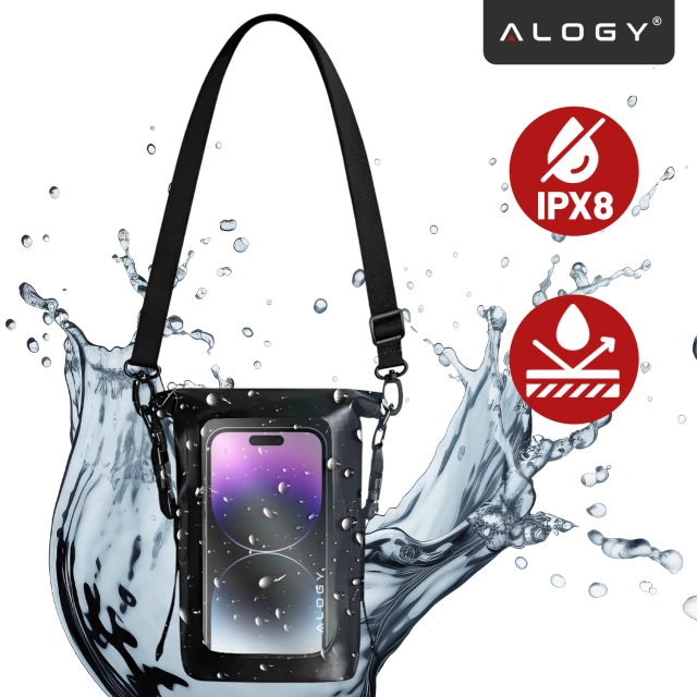 Pouch Vodotěsné pouzdro na telefon Velká taška Pouzdro Vodotěsné Alogy Vodotěsné černé