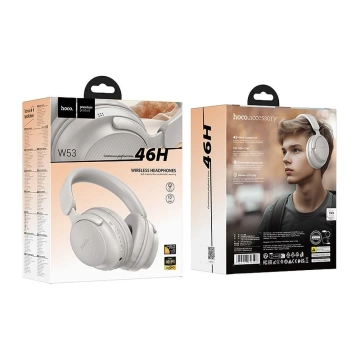 Hoco W53 Plus Bluetooth 5.4 – Black ANC Over-Ear Headphones, 90h Playback