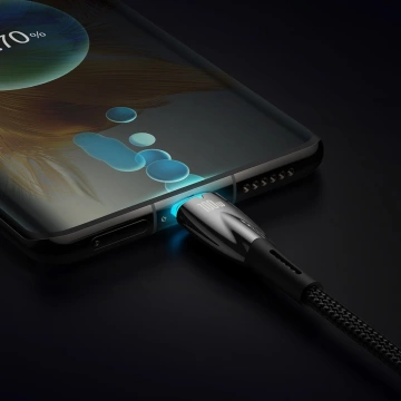 Rýchlonabíjací kábel Baseus Glimmer Series USB-C 480 Mb/s PD 100 W 1 m čierny