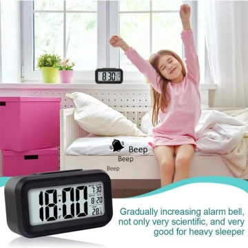 Budík Trusty Velký LCD Černý ZG21