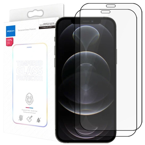 Загартоване скло Full Glue x2 Rock для Apple iPhone 12/12 Pro чорне