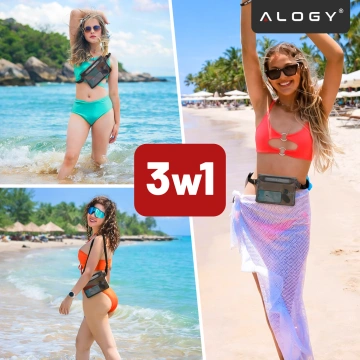 Waterproof case waist bag phone case water resistant 21.5x23.5cm Alogy Waterproof Black