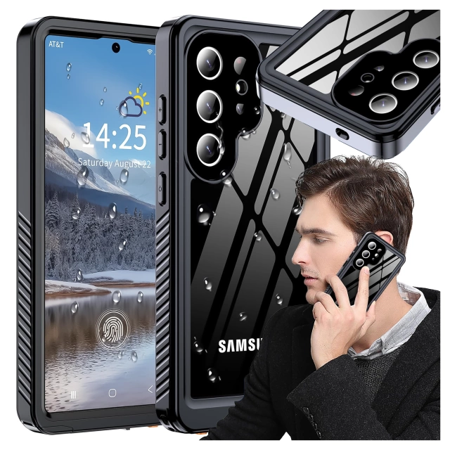 Etui Wodoodporne do Samsung Galaxy S25 Ultra Alogy HydroArmor™ IP68 Case z przezroczystym tyłem Pancerna obudowa 360